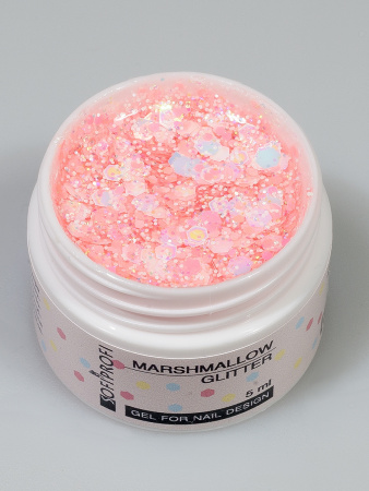 Гель с шиммером Marshmallow Glitter Sofiprofi GEL FOR NAIL DESIGN, 5 мл